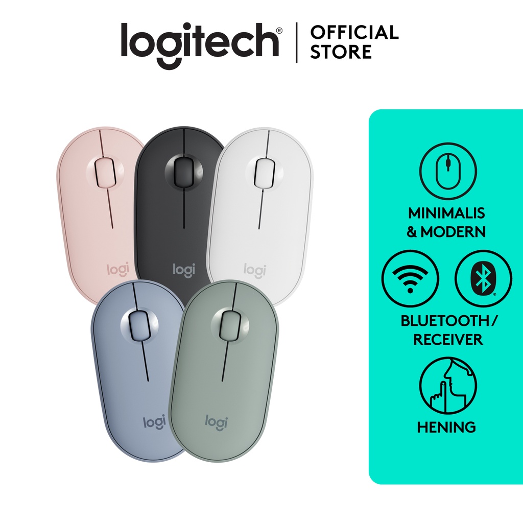 LOGITECH M350 PEBBLE WIRELESS Blossom Toko Komputer Malang LOGITECH M350 PEBBLE WIRELESS Blossom Toko Komputer Malang