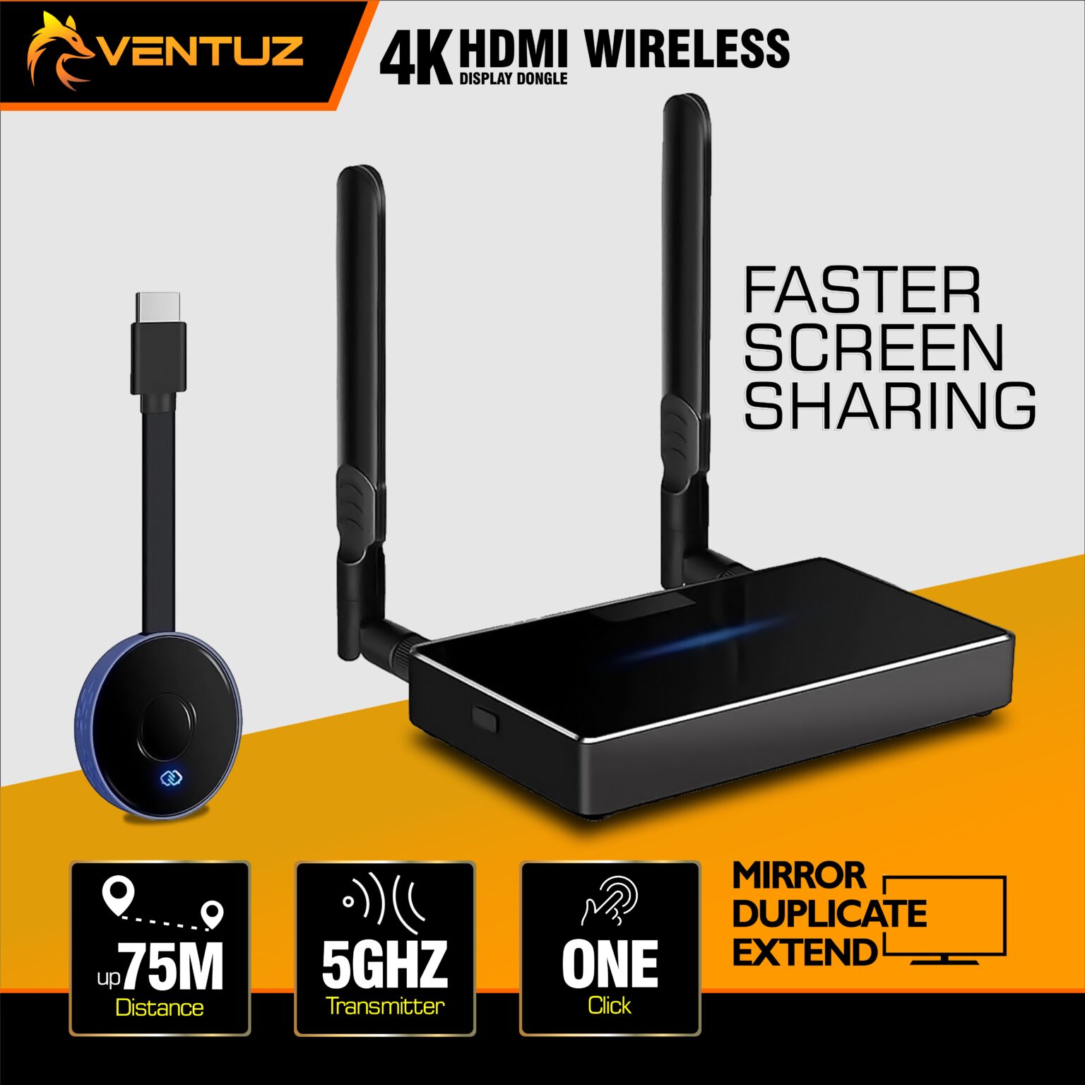 75m VENTUZ WIRELESS HDMI EXTEND 75M - Blossom Toko Komputer - Malang