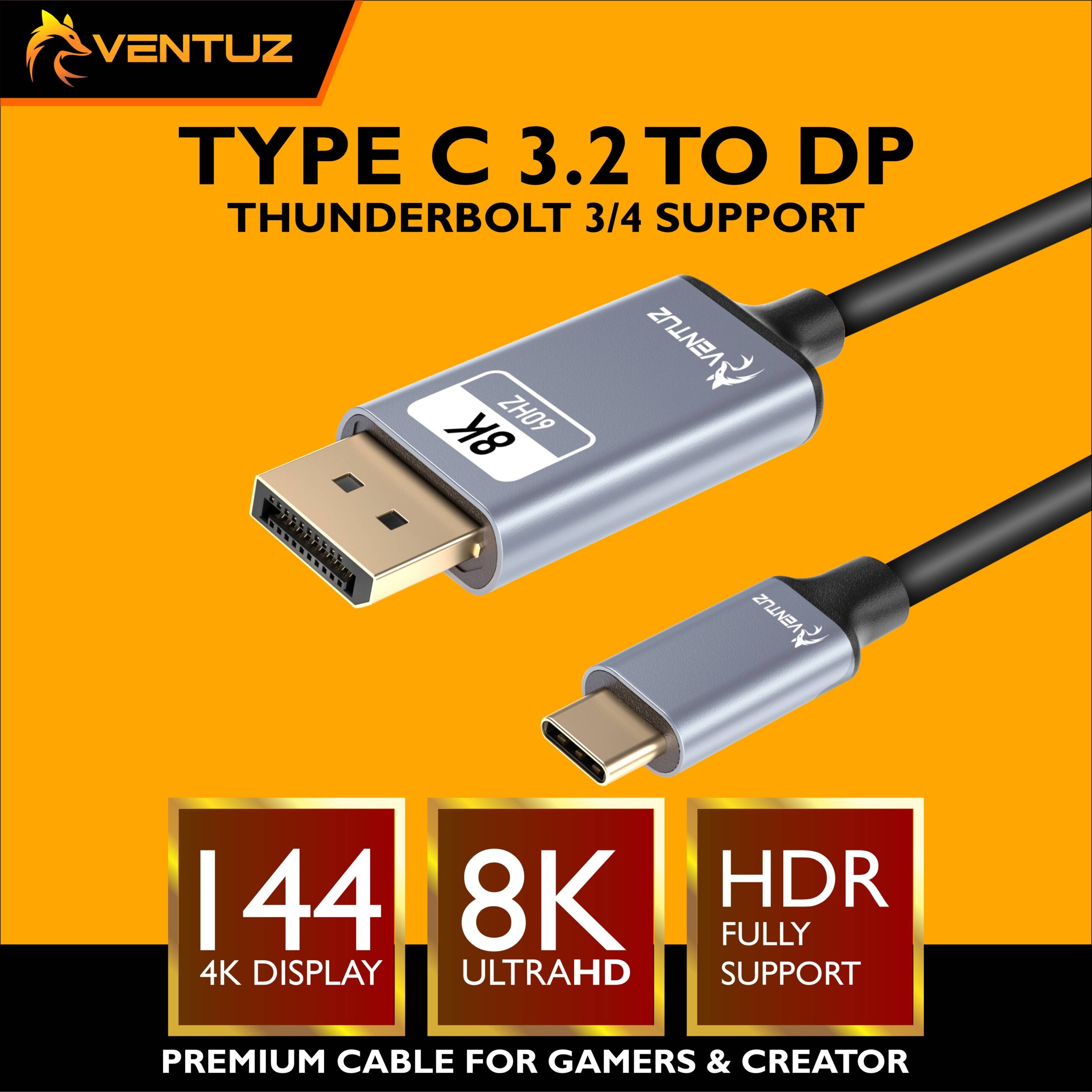 VENTUZ TYPE C TO DP 2M