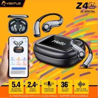 VENTUZ Z4-AI Language Translation Earbuds Real Time LCD Touch Screen